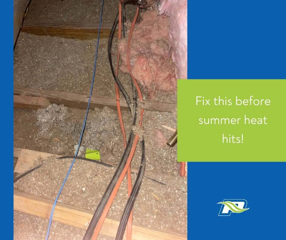 Technician explaining how poor home insulation increases summer power bills in West Tennessee.