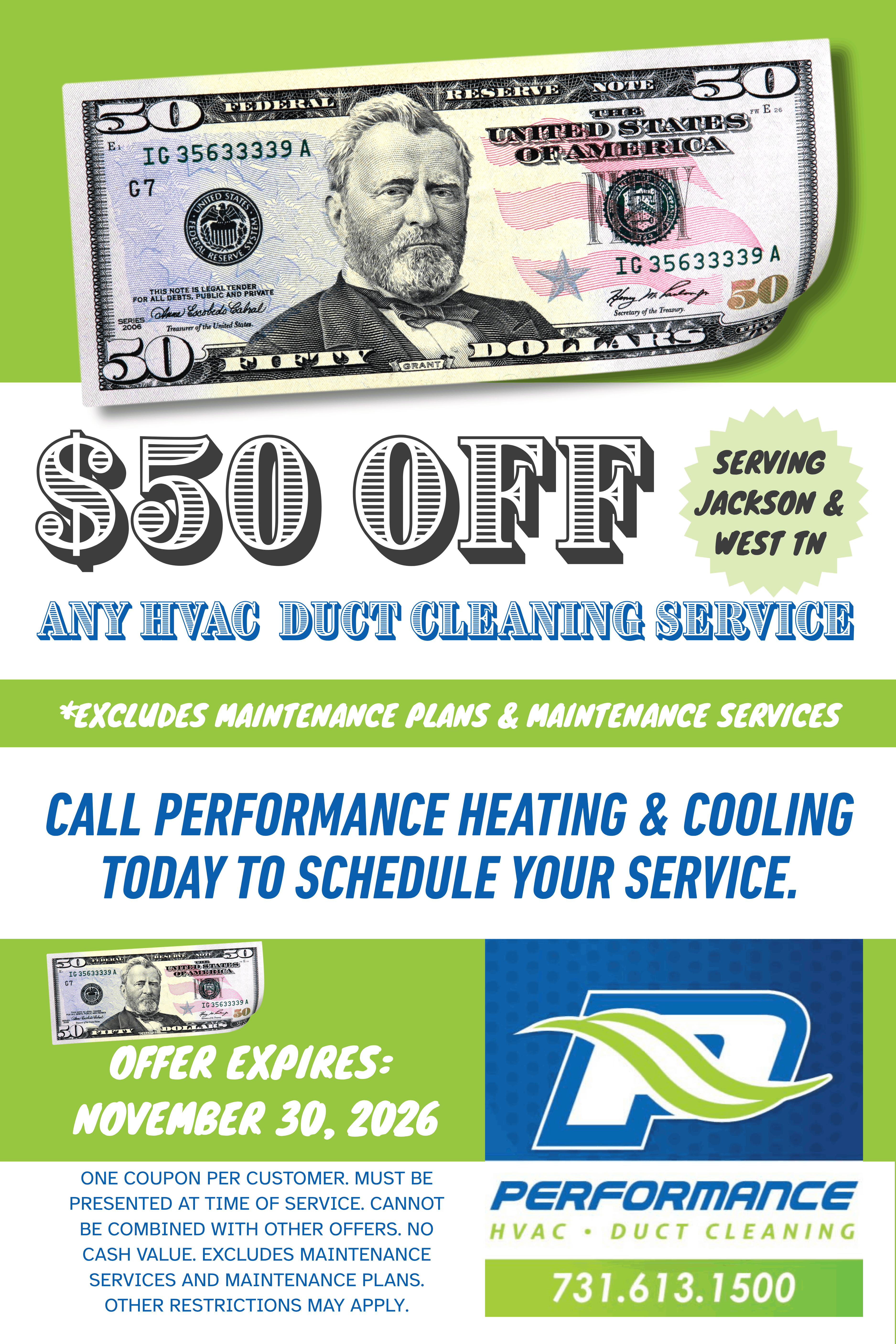 $50 Off Any HVAC Duct Cleaning Service