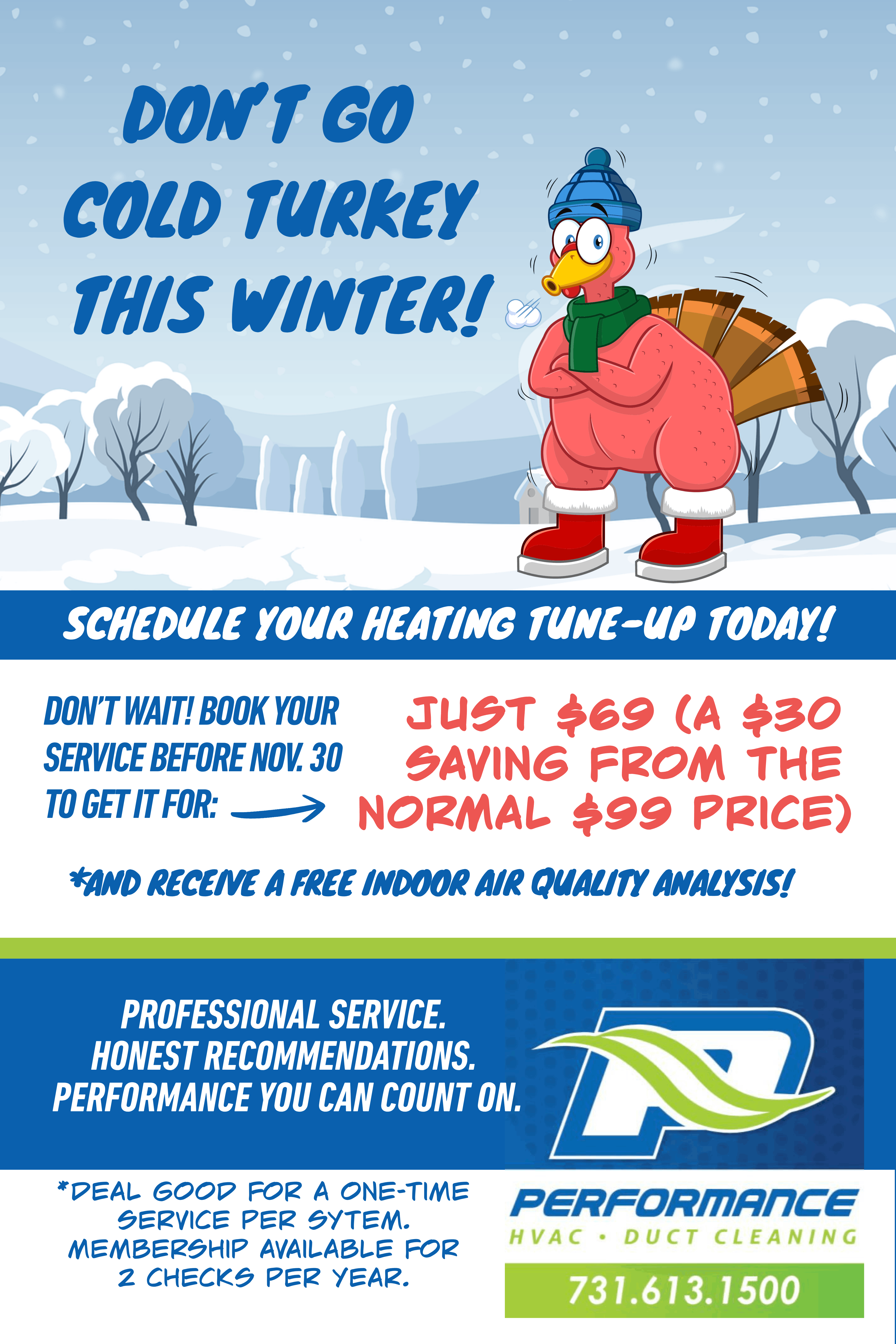 $69 Heating Tune-Up - Schedule Before November 30
